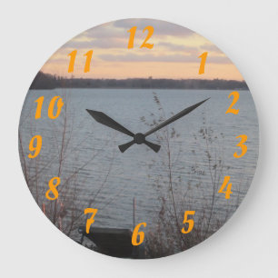 Lake Shore Sunset Clock
