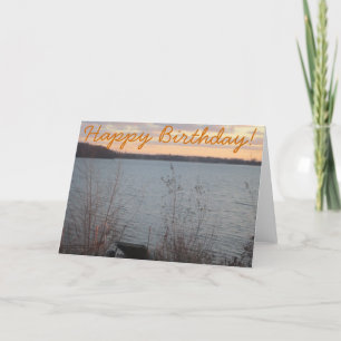 Lake Shore Sunset "Happy Birthday!" Card