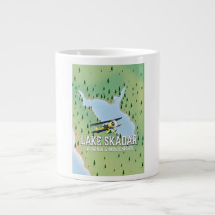 Lake Skadar Albania and Montenegro lake map Large Coffee Mug