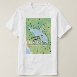 Lake Skadar Albania and Montenegro lake map T-Shirt