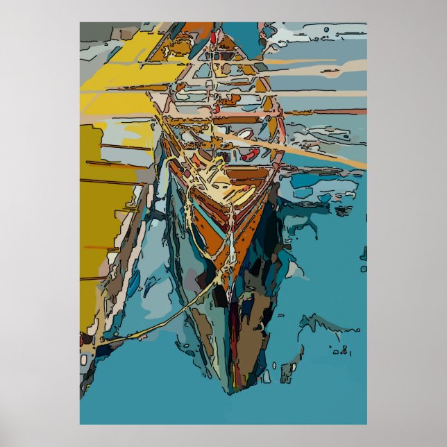 Lake Skiff, abstract Poster (Front)