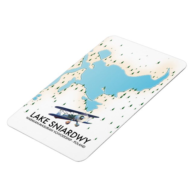 Lake Sniardwy Poland map Magnet (Left Side)