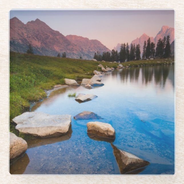 Lake Solitude Glass Coaster (Front)