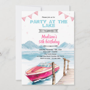 Lake speed boat girl invitation