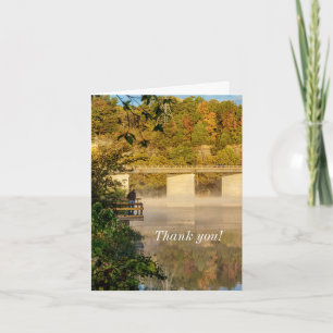 Lake Springfield Autumn Fishing Thank You Card