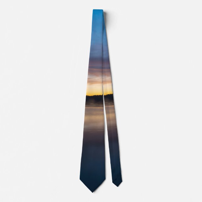 Lake Springfield Autumn Sunrise Neck Tie (Front)