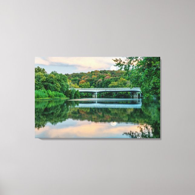 Lake Springfield Evening Tranquillity Canvas Print (Front)