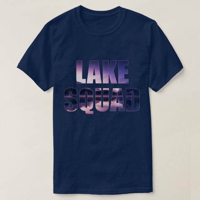 Lake Squad  Dock Sunset Wakeboarder Power Boat  T-Shirt (Design Front)