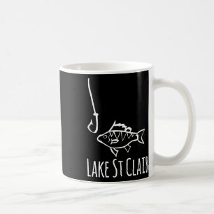 Lake St Clair Michigan Fishing Fish With Hook Whim Coffee Mug