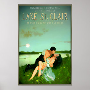 LAKE St Clair Moonlight Memories Travel Pin U Poster