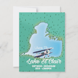 lake St Clair USA Canada lake map