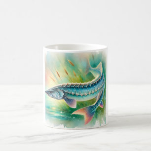 Lake sturgeon painting 160924AREF110 - Watercolor Coffee Mug