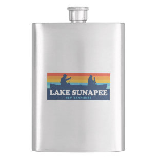 Lake Sunapee New Hampshire Canoe Hip Flask