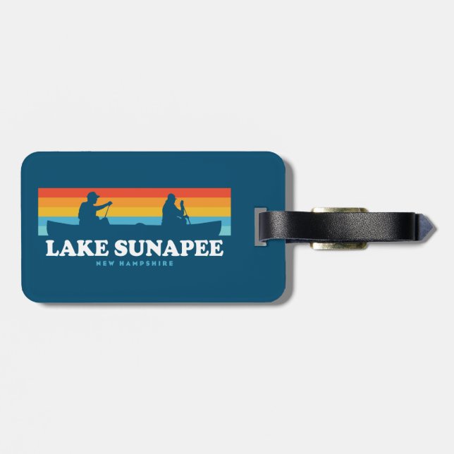 Lake Sunapee New Hampshire Canoe Luggage Tag (Back Horizontal)
