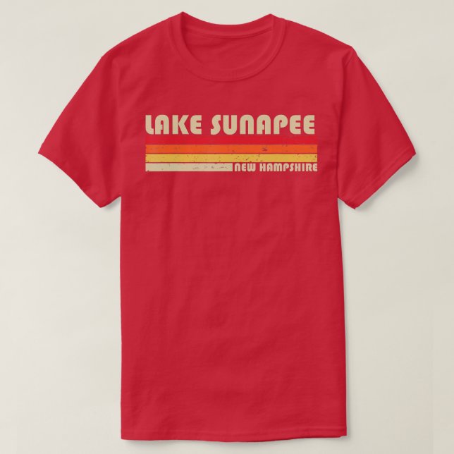 LAKE SUNAPEE NEW HAMPSHIRE Funny Fishing Camping S T-Shirt (Design Front)