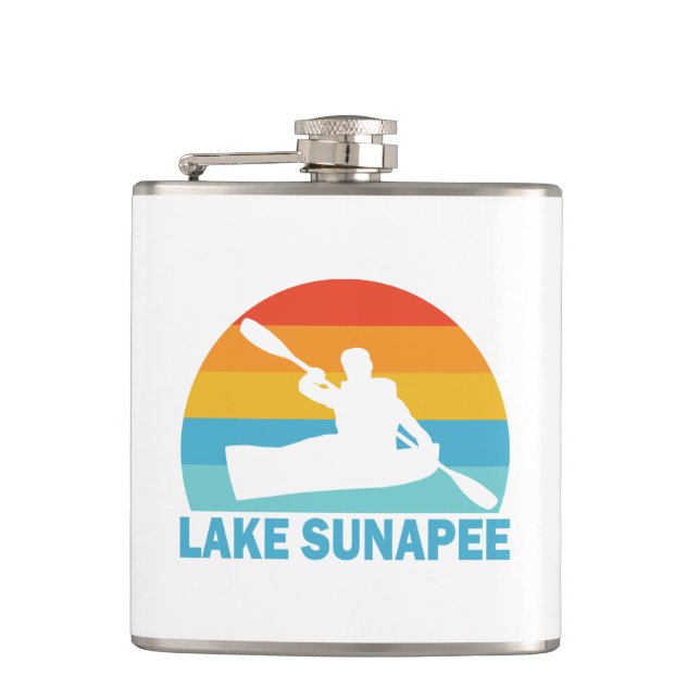 Lake Sunapee New Hampshire Kayak Hip Flask (Front)