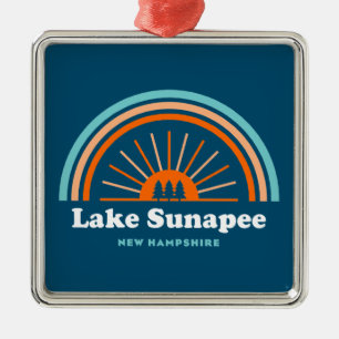 Lake Sunapee New Hampshire Rainbow Metal Tree Decoration