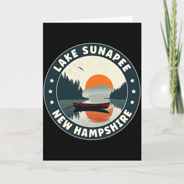 Lake Sunapee New Hampshire Sunset T Shirt  Card (Front)