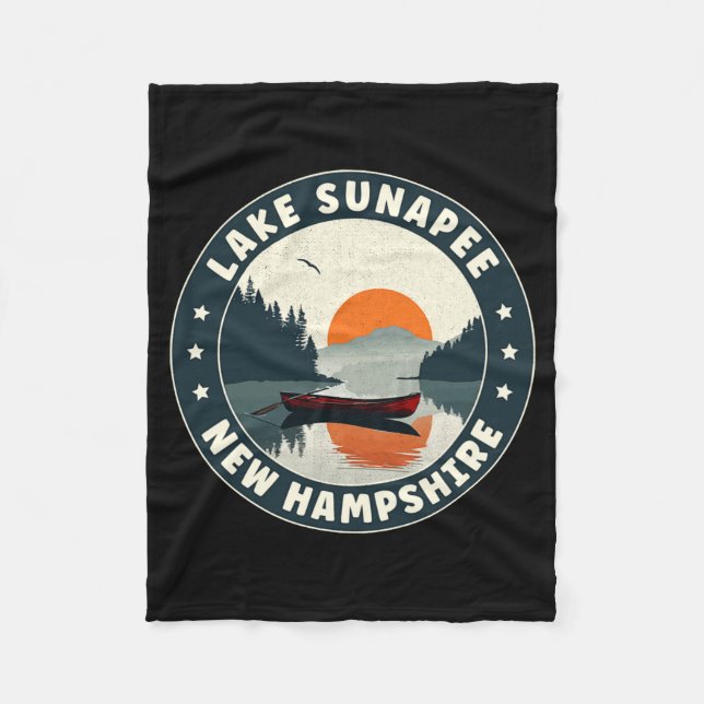Lake Sunapee New Hampshire Sunset T Shirt  Fleece Blanket (Front)