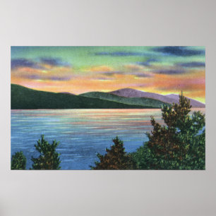 Lake Sunrise View of Buck Mountain Poster