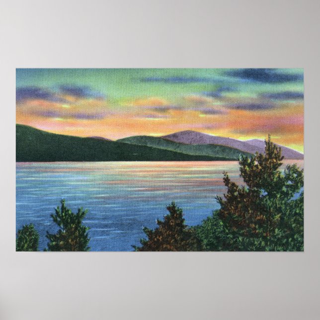 Lake Sunrise View of Buck Mountain Poster (Front)