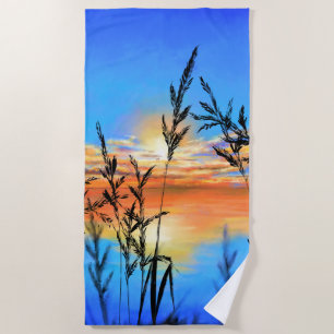 Lake Sunset Beach Towel