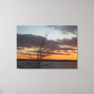 Lake Sunset Canvas Double Panel - 33.70" x 24" Print