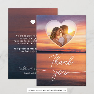 Lake Sunset Custom Heart Photo Template Wedding