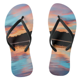 Lake Sunset Flip Flops