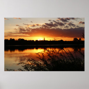 Lake Sunset Landscape Photo Nature Wall Poster