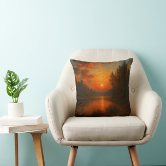 Lake Sunset – Nature-Inspired Accent  Cushion