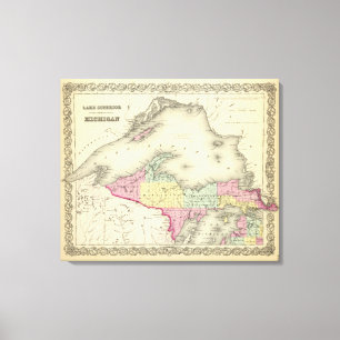 Lake Superior And The Northern Part Of Michigan Canvas Print