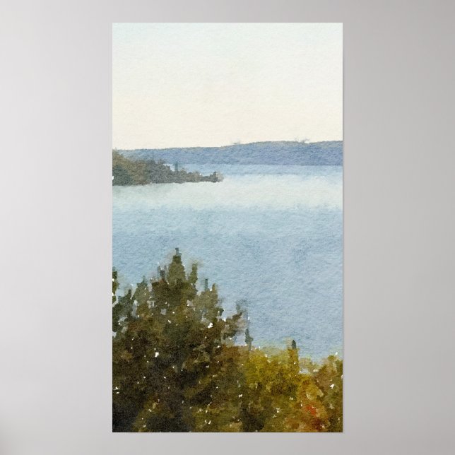Lake Superior Beautiful Abstract Watercolor Poster (Front)