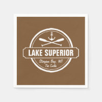 Lake Superior, custom town, name, anchor, paddles