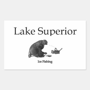 Lake Superior Ice Fishing Rectangular Sticker