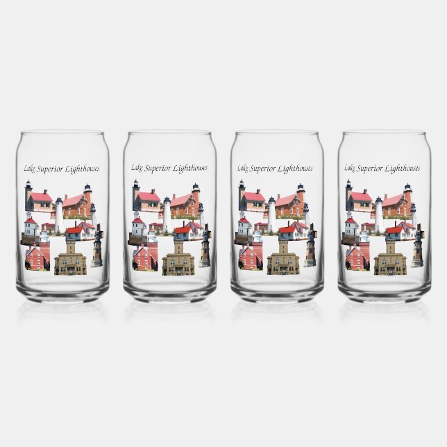 Lake Superior Lighthouses can glasses (Front)