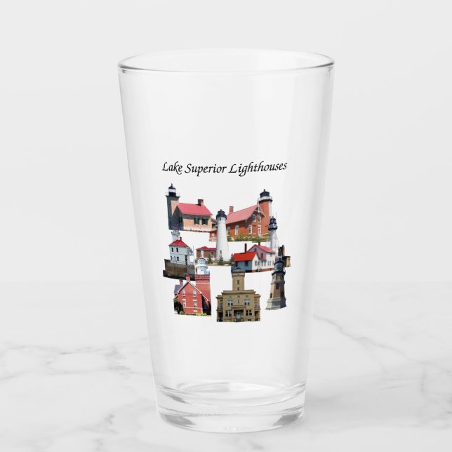 Lake Superior Lighthouses glass (Front)