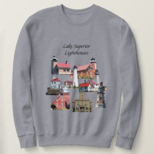 Lake Superior Lighthouses shirt black lettering
