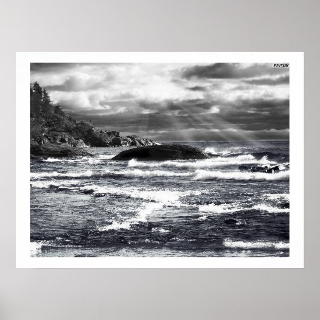 Lake Superior Lightrays Poster (Front)