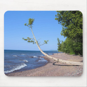 Lake Superior Lonely Tree Mouse Mat