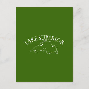 Lake Superior Map Postcard