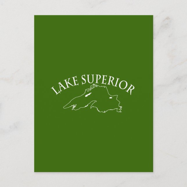 Lake Superior Map Postcard (Front)