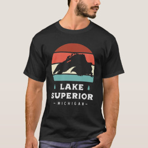 Lake Superior Michigan National Park Camping Retro T-Shirt