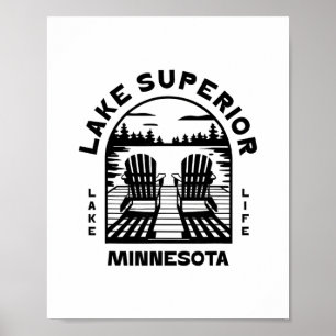 Lake Superior Minnesota Outdoors Vintage 1  Poster