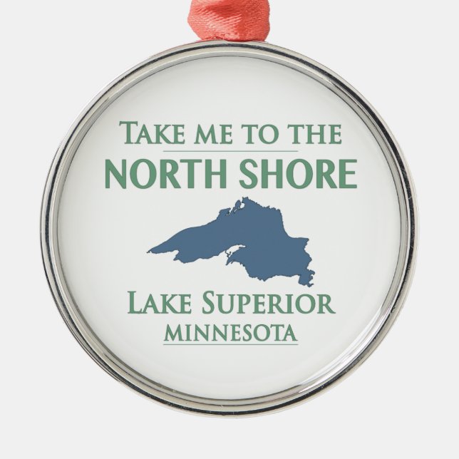 Lake Superior North Shore Metal Tree Decoration (Front)
