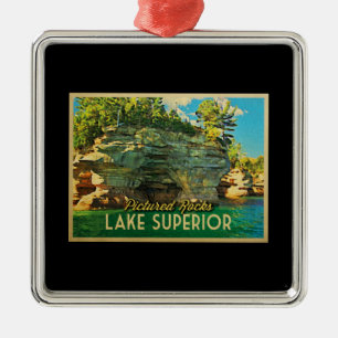 Lake Superior Pictured Rocks Metal Tree Decoration