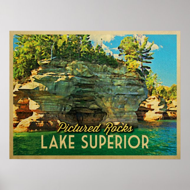 Lake Superior Pictured Rocks Poster (Front)