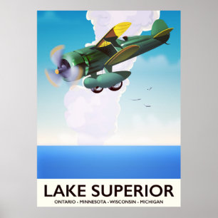 Lake Superior prop vintage travel poster