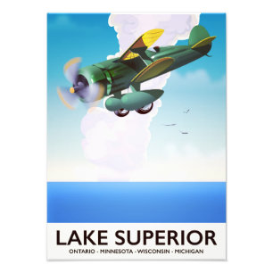 Lake Superior prop vintage travel poster