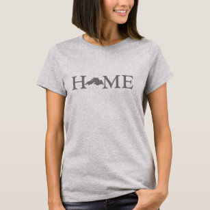 Lake Superior Shaped Letter Home Word Art Grey T-Shirt